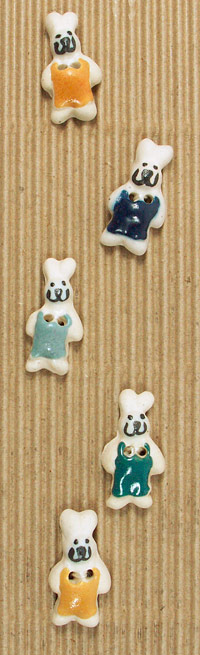 Incomparable Buttons - Bunnies in Dungarees