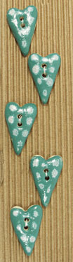 Incomparable Buttons - Shaker Hearts - Turquoise