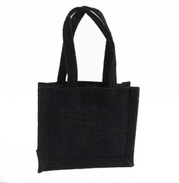 Jute Mini Gift Bag | Black | Craft Department