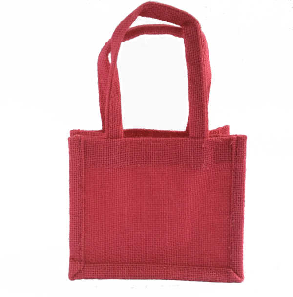 Jute Mini Gift Bag - Fuchsia Pink