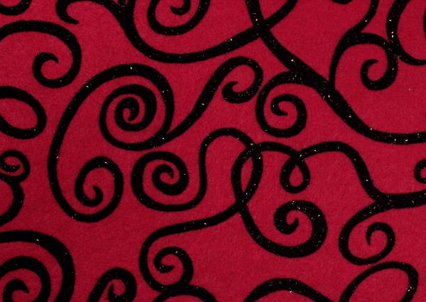 Kunin Fancifelt Sheet Midnight Swirl - Red