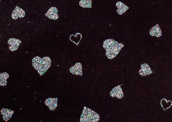 Kunin Fancifelt Sheet Twinkle Hearts - Black  Was £1.40