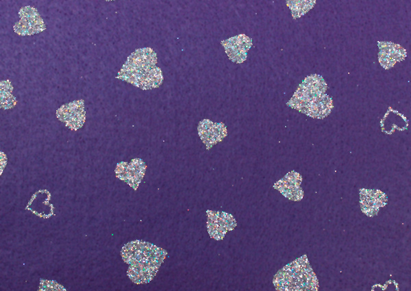 Kunin Fancifelt Sheet Twinkle Hearts - Orchid  Was Â£1.40
