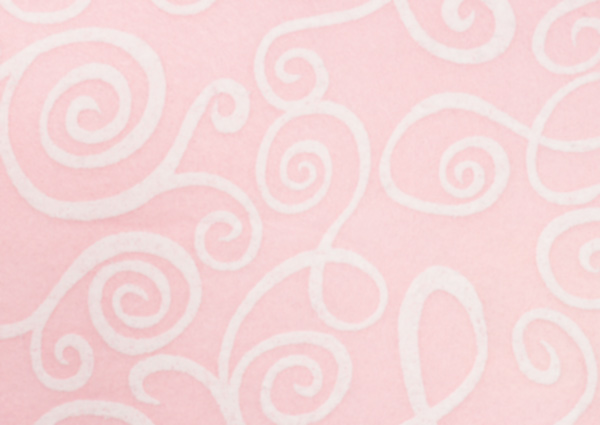 Kunin Fancifelt Sheet White Swirl - Baby Pink