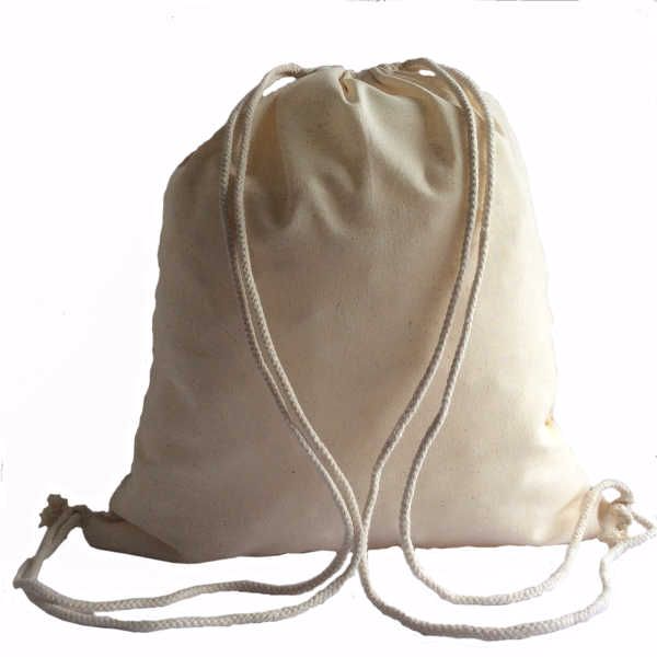 Large Cotton Backpack -  Natural