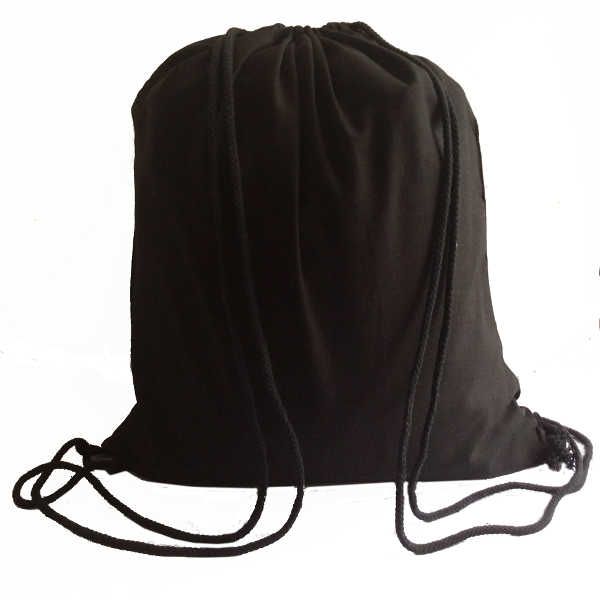 large Natural Cotton Backpack - Black