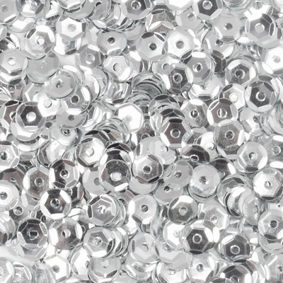 Round Cup Sequins - 5mm - Silver