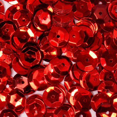 Round Cup Sequins - 8mm - Red