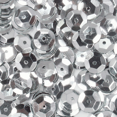 Round Cup Sequins - 8mm - Silver