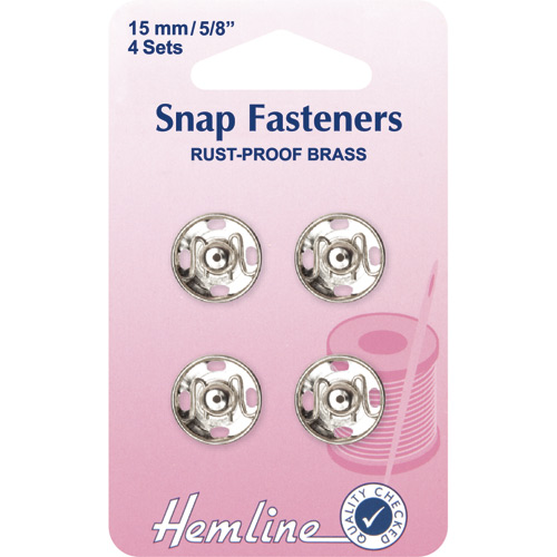 Sew On Snap Fasteners - 15mm Nickel