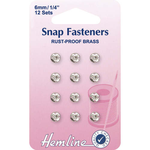 Sew On Snap Fasteners - 6mm Nickel