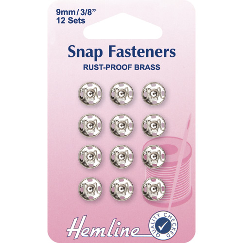 Sew On Snap Fasteners - 9mm Nickel