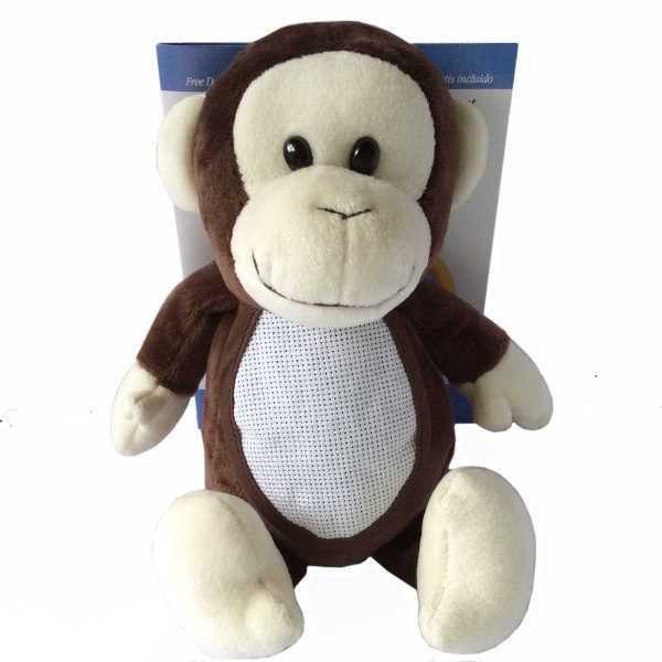 Soft Toy with Aida Bib - Monkey