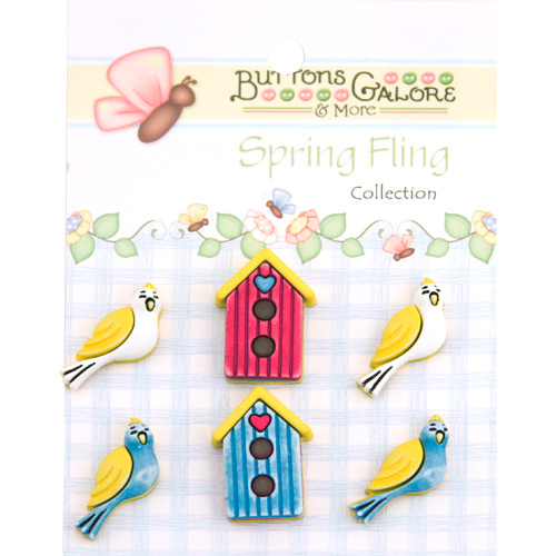 Spring Fling Buttons - Birds Of A Feather
