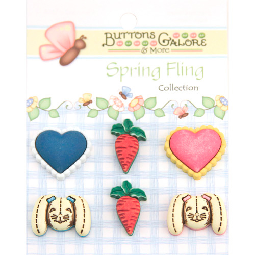 Spring Fling Buttons - Bunny Food