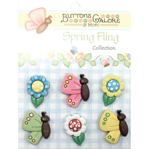 Spring Fling Buttons - Butterflies & Daisies