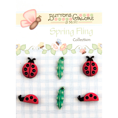 Spring Fling Buttons - Ladybugs