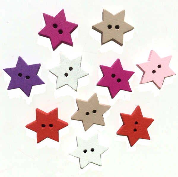 Star Shape Wooden Buttons