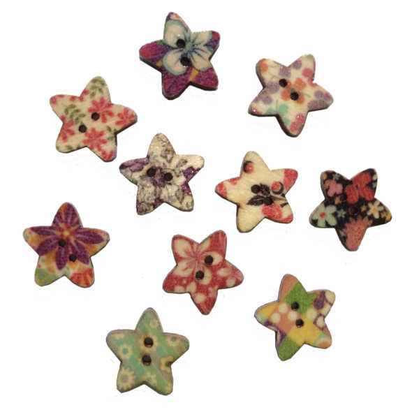 Star Wooden Buttons Style 2