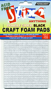 Stix2 Black Craft Foam Pads - 2mm Thick