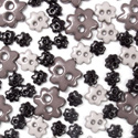 Trimits Mini Craft Buttons - Flowers - Black