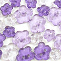Trimits Mini Craft Buttons - Flowers - Clear Lilac