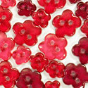 Trimits Mini Craft Buttons - Flowers - Clear Red