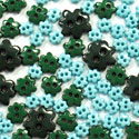 Trimits Mini Craft Buttons - Flowers - Green