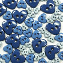Trimits Mini Craft Buttons - Hearts - Blue