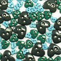 Trimits Mini Craft Buttons - Hearts - Green