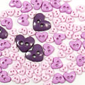 Trimits Mini Craft Buttons - Hearts - Lilac