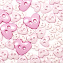 Trimits Mini Craft Buttons - Hearts - Pink