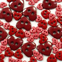 Trimits Mini Craft Buttons - Hearts - Red