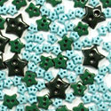 Trimits Mini Craft Buttons - Stars - Green