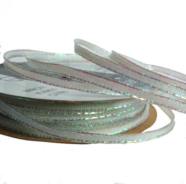 Wired Metallic Ribbon - Opal - 3mm